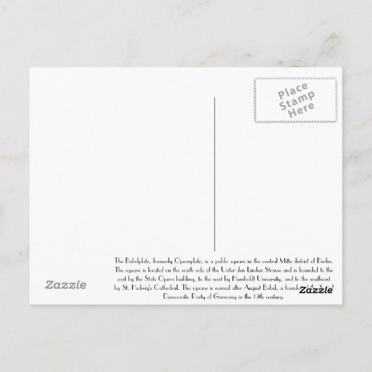 Carte postale Bebelplatz (Dos)