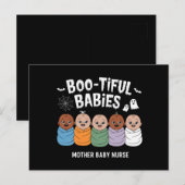 Carte Postale Bébés Bootiful Infirmière Mère Bébé Halloween  (Devant / Derrière)
