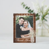 Carte Postale Bébé's Breath Mason Jar Rustic Merci Photo (Debout devant)