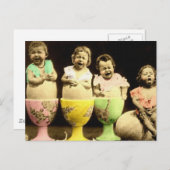 Carte Postale Bébés de la coupe d'oeufs (Devant / Derrière)