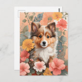 Carte Postale Bébés mignons animaux | Chipette Chien Chien de Sh (Devant / Derrière)