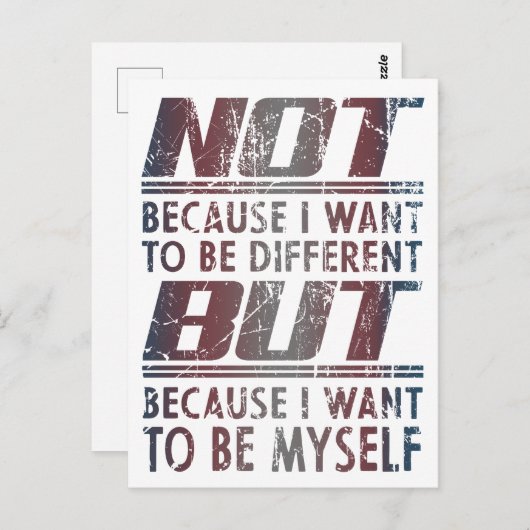 Carte Postale because i want to be myself - Pride transgenre (Devant / Derrière)