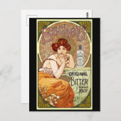 Carte Postale Bechers Bitter - Alfons Mucha Art Nouveau (Devant / Derrière)