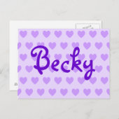 Carte Postale Becky en violet (Devant / Derrière)
