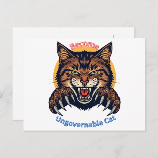 Carte Postale Become Ungovernable Cat (Devant / Derrière)