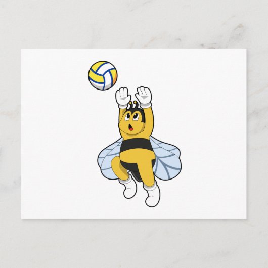 Carte Postale Bee at Volleyball Sports (Devant)