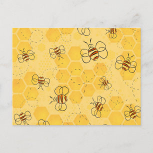 Carte Postale Bee Buzzing Honey Bees mignonne