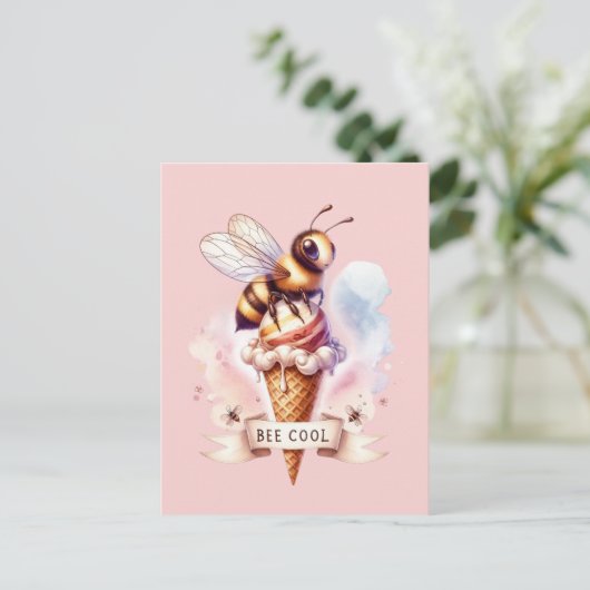 Carte Postale Bee Cool Whimsical (Debout devant)