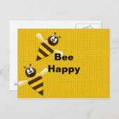 Carte postale Bee Happy Bumblebee (Devant / Derrière)