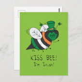 Carte Postale Bee Irish Funny St. Patrick's Day (Devant / Derrière)