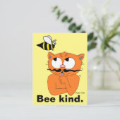 Carte postale Bee kind - be kind Cartoon Cat Señor (Debout devant)