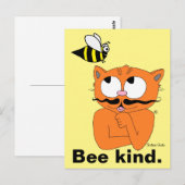 Carte postale Bee kind - be kind Cartoon Cat Señor (Devant / Derrière)