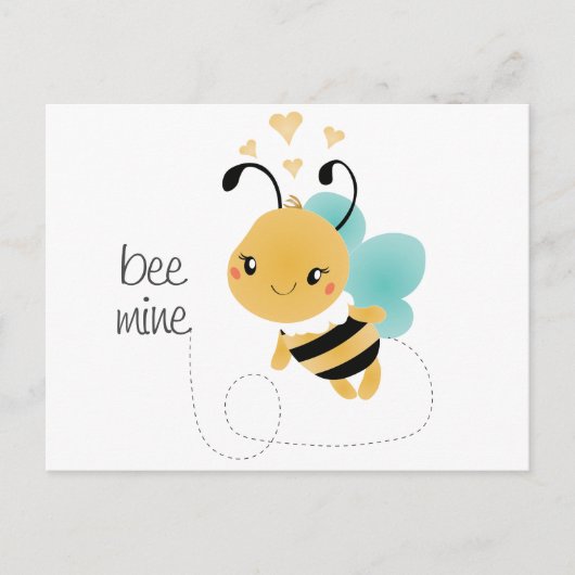 Carte Postale Bee Mine Bumblebee Jaune Noir (Devant)