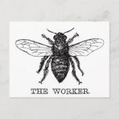 Carte Postale Bee Worker Honey Black Bumblebee (Devant)