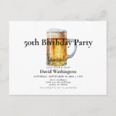 Carte Postale Beer Draft Man's 50th Birthday Party (Devant)