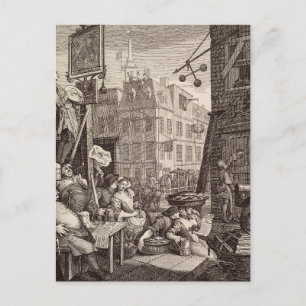 Carte Postale Beer Street par William Hogarth