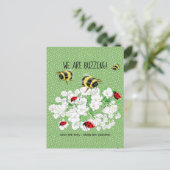 Carte Postale BEES et LadyBugs - Art de LeahG Sauvez les abeille (Debout devant)