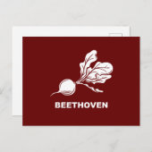 Carte Postale Beethoven Beets Fun typographie, moderne minimalis (Devant / Derrière)