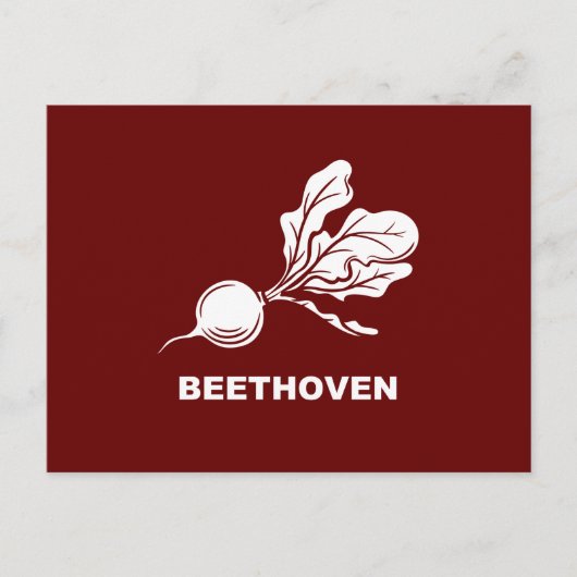 Carte Postale Beethoven Beets Fun typographie, moderne minimalis (Devant)