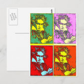 Carte Postale Beethoven pop-art (Devant / Derrière)