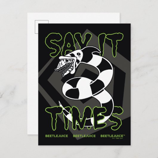 Carte Postale Beetlejus | Dites-Le 3 Fois (Devant / Derrière)