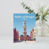 Carte Postale Beffroi de Bruges Belgique (Debout devant)