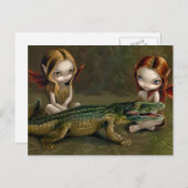 Carte postale "Befriending an Alligator" (Devant / Derrière)