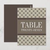 Carte postale Beige Fancy Lattice Numéro de table (Devant / Derrière)