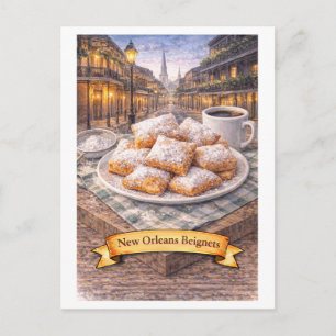 Carte Postale Beignets de la Nouvelle-Orléans (Série de cuisine 