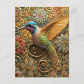 Carte Postale Beija-Flor em Flores Ornamentais (Devant)
