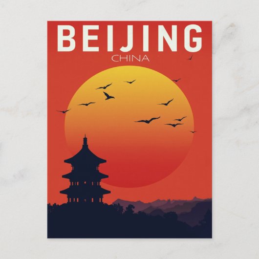 Carte Postale Beijing China Temple Sunset (Devant)