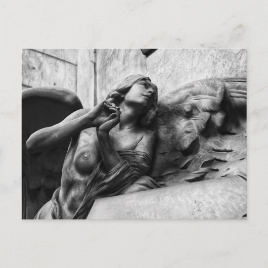 Carte Postale Bel ange avec un regard serein vers le ciel (Devant)