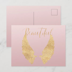 Carte Postale Bel Ange en Or