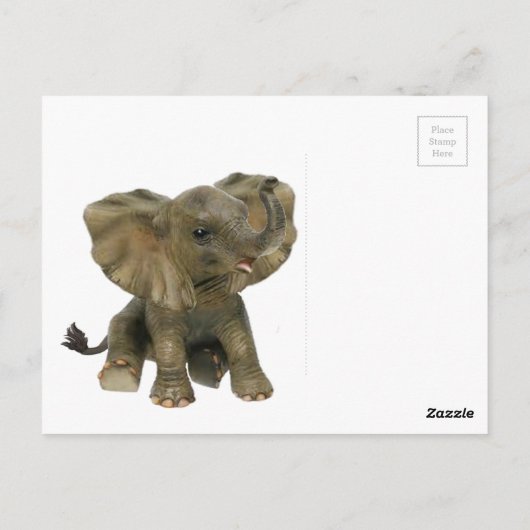 Carte Postale Bel Éléphant de Babé d'Afrique (Dos)