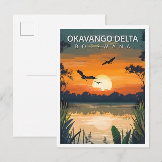 Carte Postale Bel endroit Okavango Delta Botswana Voyage (Devant / Derrière)