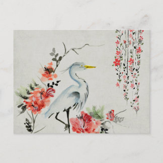 Carte Postale bel oiseau de grue asiatique