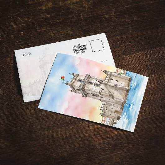 Carte postale Belem Tower Lisbonne Portugal Waterc