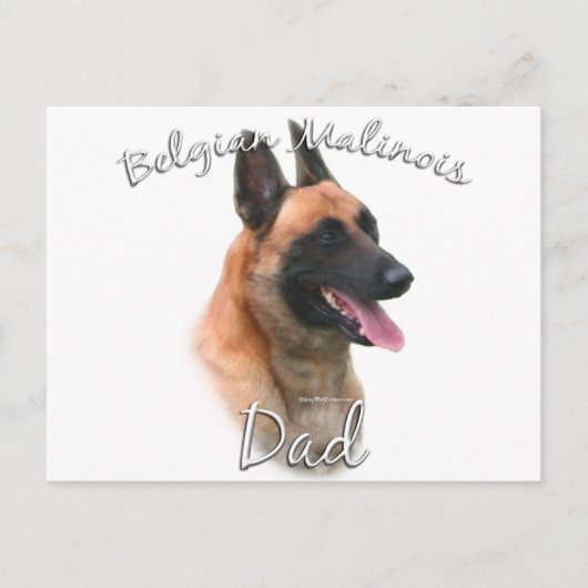 Carte Postale Belge Malinois Papa 2 (Devant)