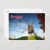 Carte Postale Belgique - Bruges - Moulin - (Devant / Derrière)