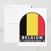 Carte Postale Belgique - Emblème Distorsion Vintage (Devant / Derrière)