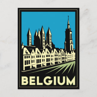 Carte Postale belgique europe art déco retro voyage vintage