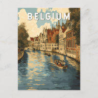 Belgique Illustration Travel Art Vintage