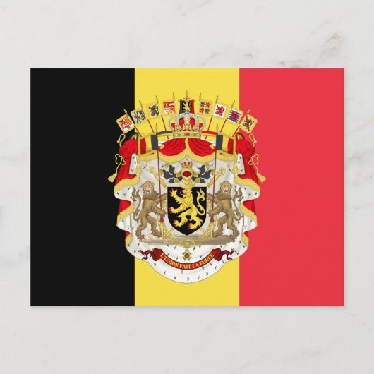 Carte Postale Belgium Flag & COA (Devant)