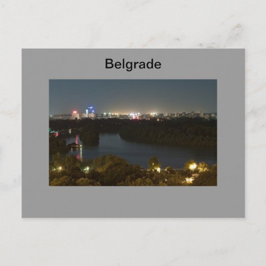 carte postale Belgrade la nuit (Devant)