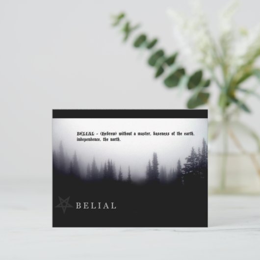 CARTE POSTALE BÉLIAL (Debout devant)