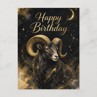 Carte Postale Bélier Conception d'anniversaire de signe du zodia