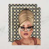 Carte postale Belinda Beehive Retro Chic (Devant / Derrière)