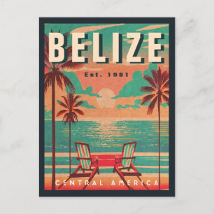 Carte Postale Belize Amérique centrale Vintage Tropical 1950