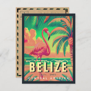 Carte Postale Belize Amérique centrale Vintage Tropical 1950