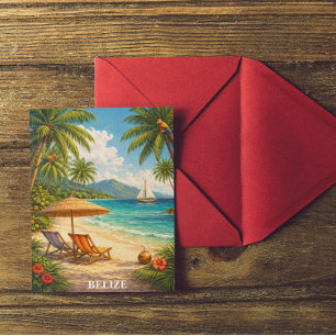 Carte Postale Belize Caraïbes Tropical Voyage Vintage